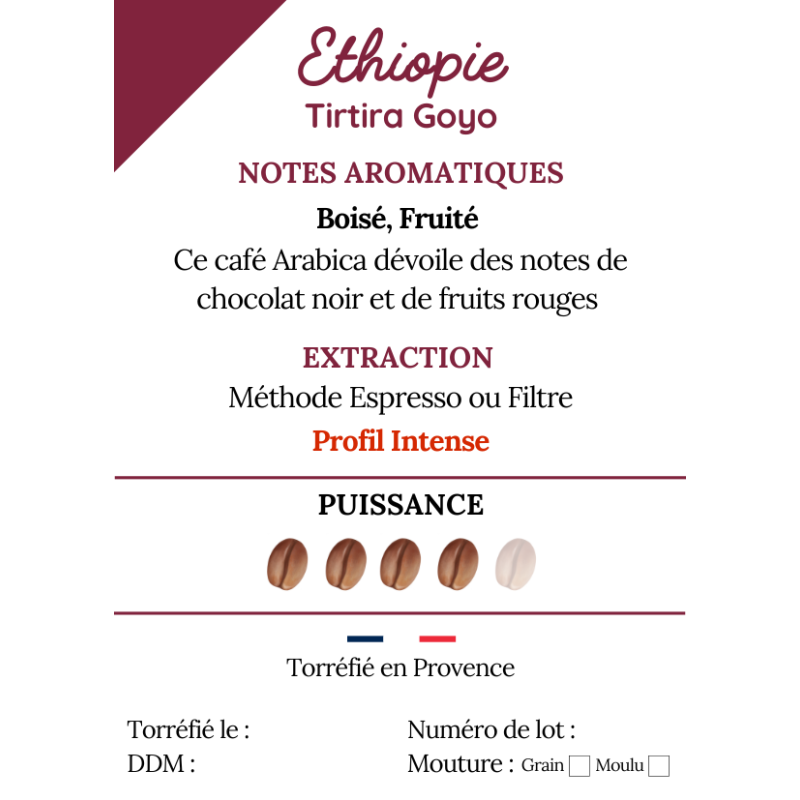 Ethiopie Tirtira Goyo - Brume de Café