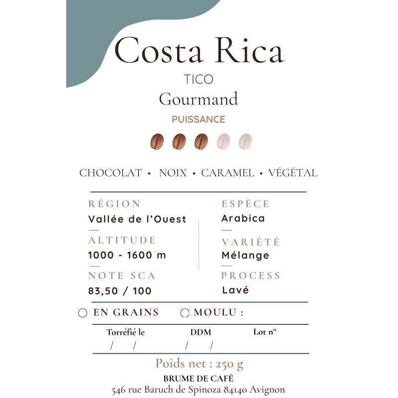 Café Costa Rica, Tico - Brume de Café
